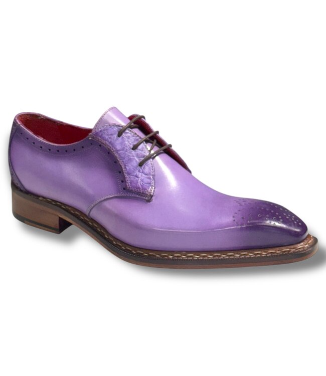 Fennix Fennix Tyler Calf and Alligator Lace-up Shoes Purple