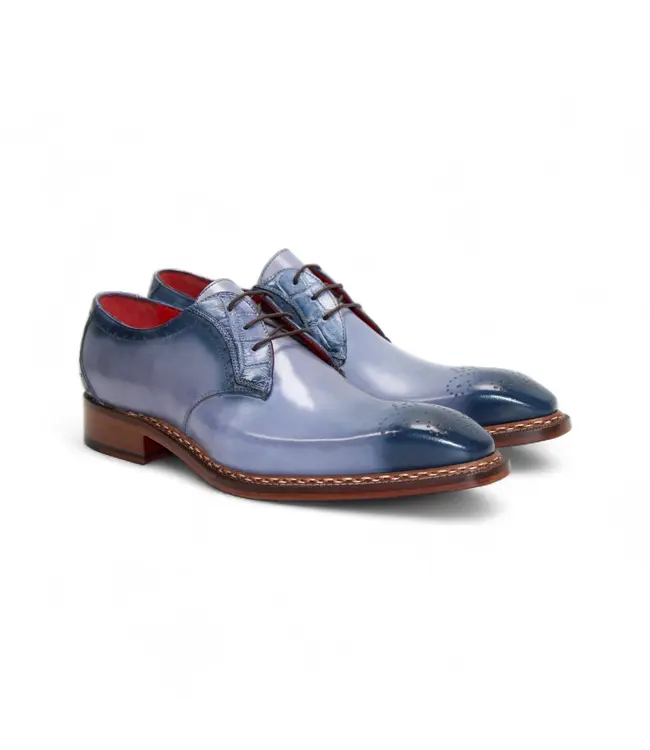 Fennix Tyler Calf and Alligator Lace-up Shoes Light/Blue