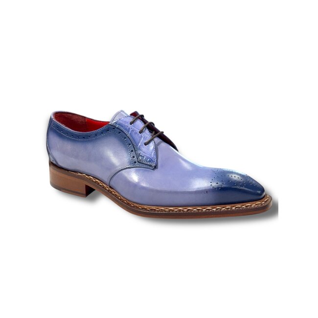 Fennix Tyler Calf and Alligator Lace-up Shoes Light/Blue