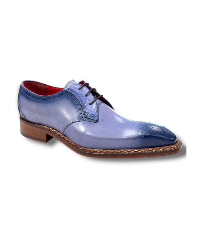 Fennix Tyler Calf and Alligator Lace-up Shoes Light/Blue