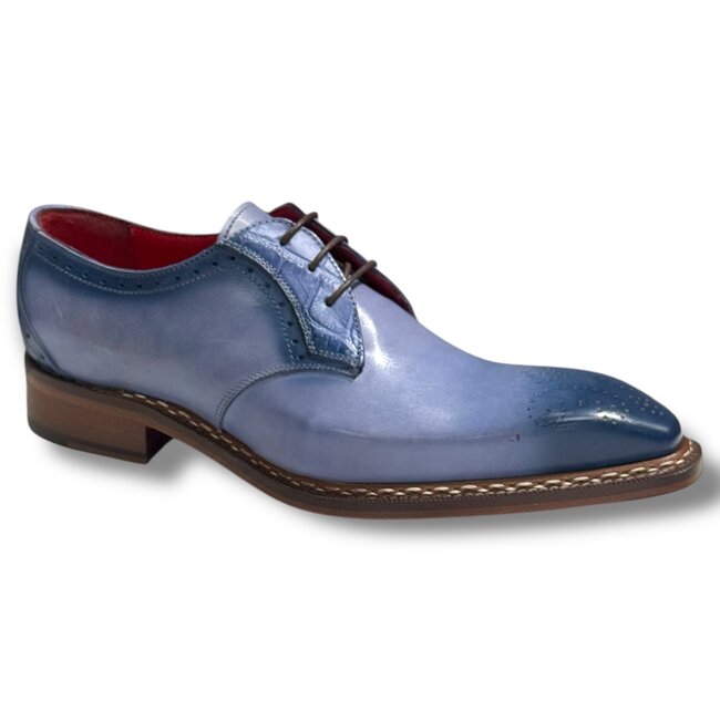 Fennix Tyler Calf and Alligator Lace-up Shoes Light/Blue