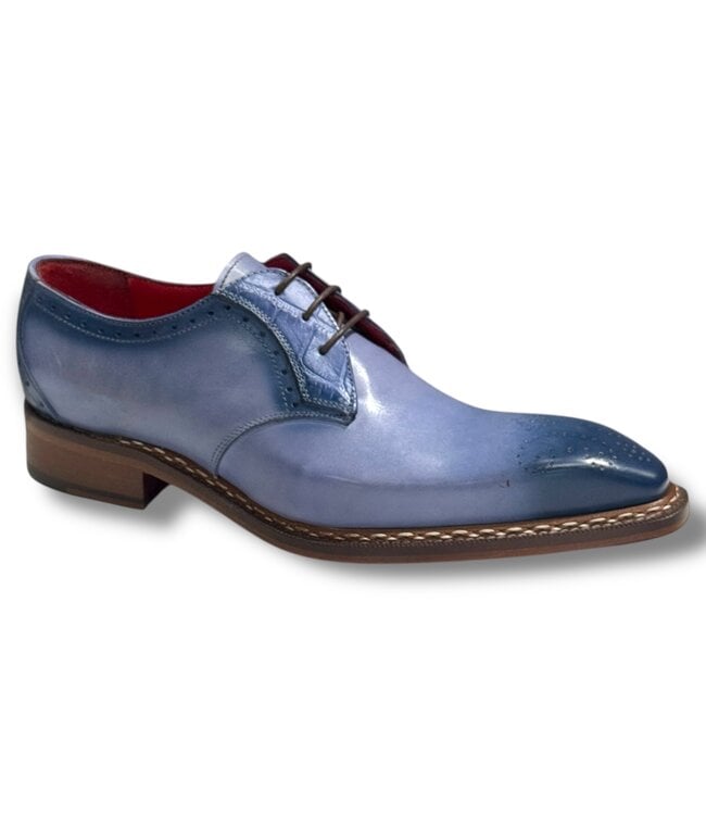 Fennix Tyler Calf and Alligator Lace-up Shoes Light/Blue