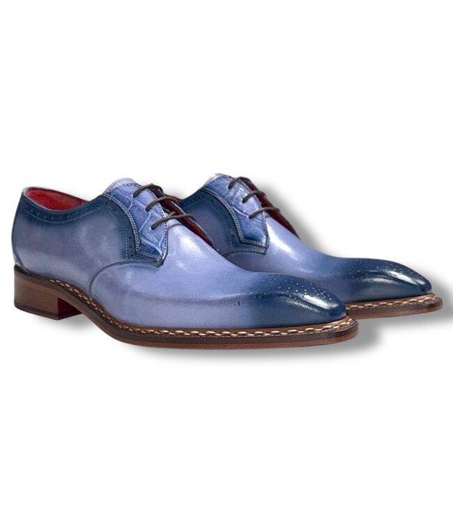 Fennix Tyler Calf and Alligator Lace-up Shoes Light/Blue