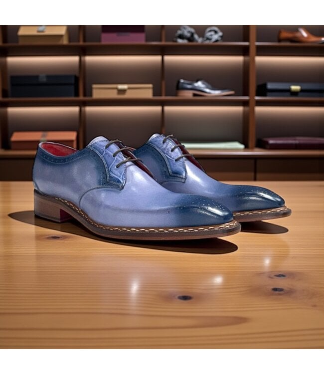 Fennix Tyler Calf and Alligator Lace-up Shoes Light/Blue