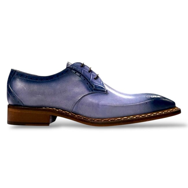 Fennix Tyler Calf and Alligator Lace-up Shoes Light/Blue