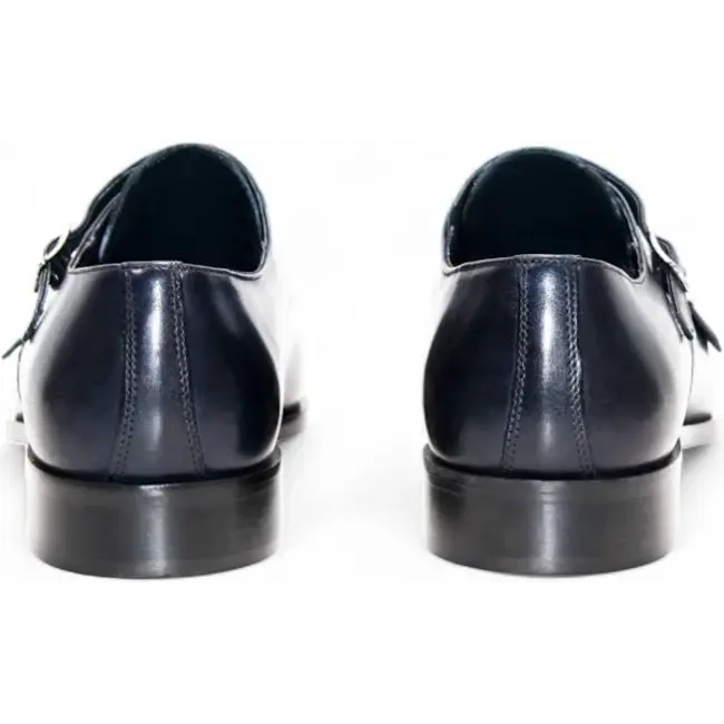 Firmani "Percy" Navy Shoes Double Monk Strap