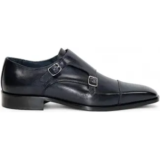 Firmani "Percy" Navy Shoes Double Monk Strap