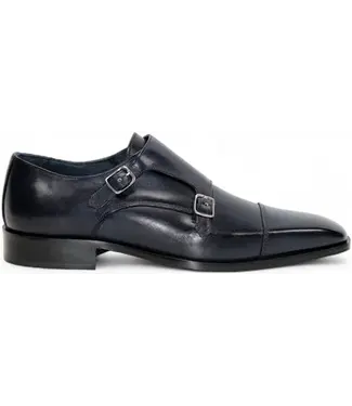 Firmani "Percy" Navy Shoes Double Monk Strap