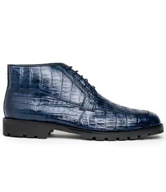 Los Altos Caiman Belly Navy Blue Ankle Boot