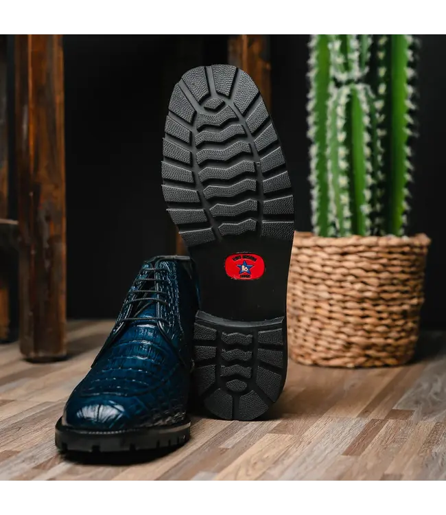 Los Altos Caiman Belly Navy Blue Ankle Boot