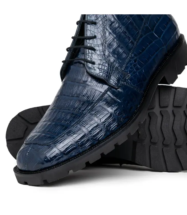 Los Altos Caiman Belly Navy Blue Ankle Boot