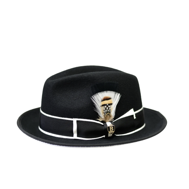 SAVERIO 2-TONE FEDORA WOOL FELT RAW EDGE SNAP BRIM