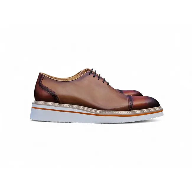 Carrucci Two Tone Cap toe Calfskin Oxford