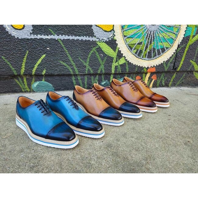 Carrucci Two Tone Cap toe Calfskin Oxford
