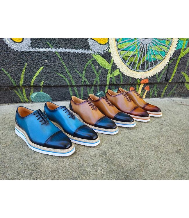 Carrucci Carrucci Two Tone Cap toe Calfskin Oxford