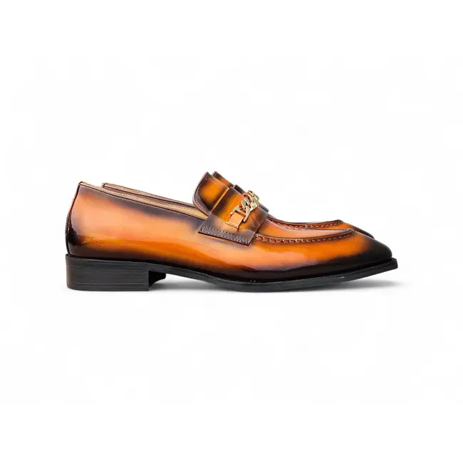 Carrucci Amber Patent Leather Chain Loafer