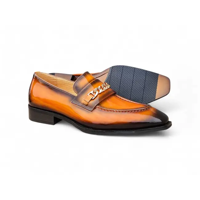 Carrucci Amber Patent Leather Chain Loafer