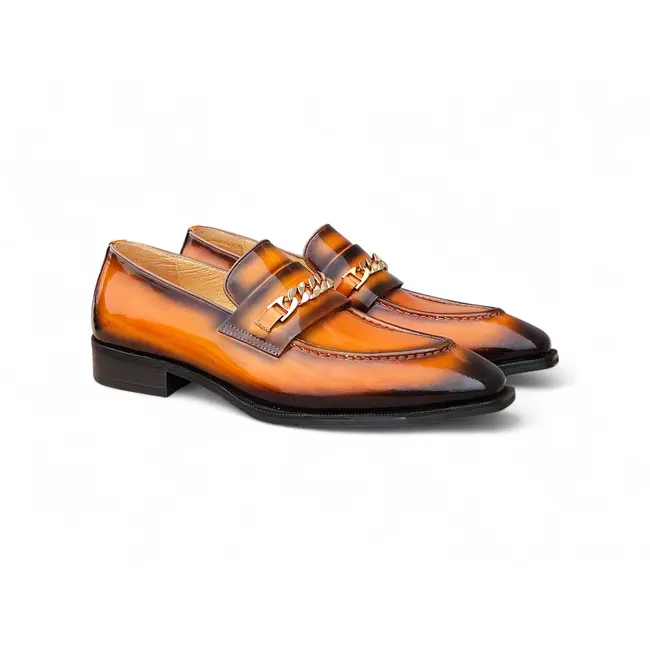 Carrucci Amber Patent Leather Chain Loafer