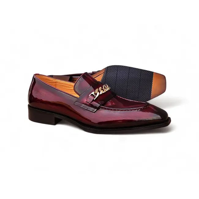 Carrucci Amber Patent Leather Chain Loafer