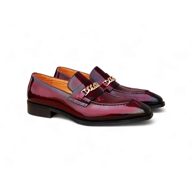 Carrucci Amber Patent Leather Chain Loafer