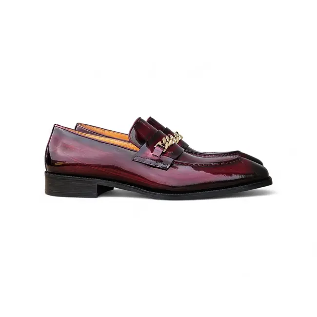Carrucci Amber Patent Leather Chain Loafer