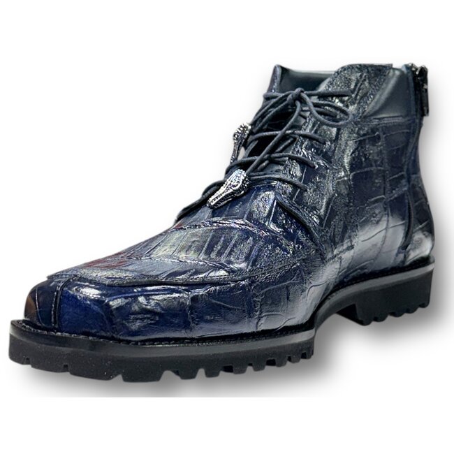 Mauri 1027 Cave Men's Shoes Exotic Crocodile Skin Ankle Boot