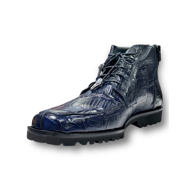 Mauri 1027 Cave Men's Shoes Exotic Crocodile Skin Ankle Boot