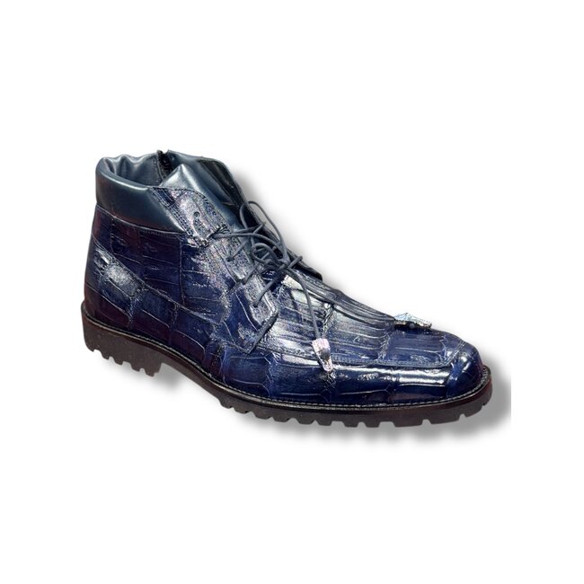 Mauri 1027 Cave Men's Shoes Exotic Crocodile Skin Ankle Boot