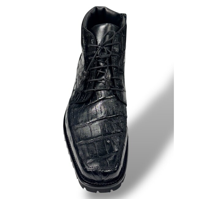 Mauri 1027 Cave Men's Shoes Exotic Crocodile Skin Ankle Boot