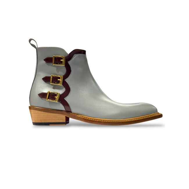 Emilio Franco EF373 Ankle Boot Triple Buckle Genuine Calf-Skin