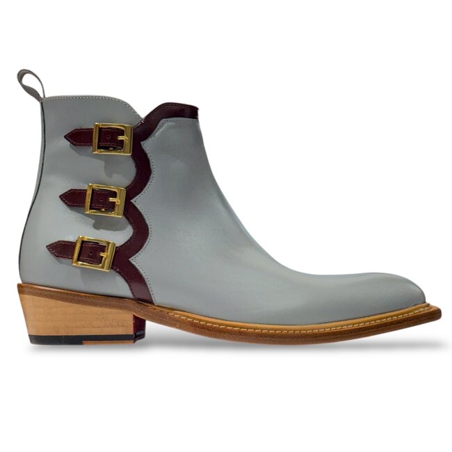 Emilio Franco EF373 Ankle Boot Triple Buckle Genuine Calf-Skin