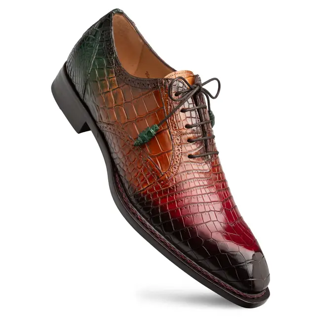 Mezlan Marble Multi Tone Alligator Oxford