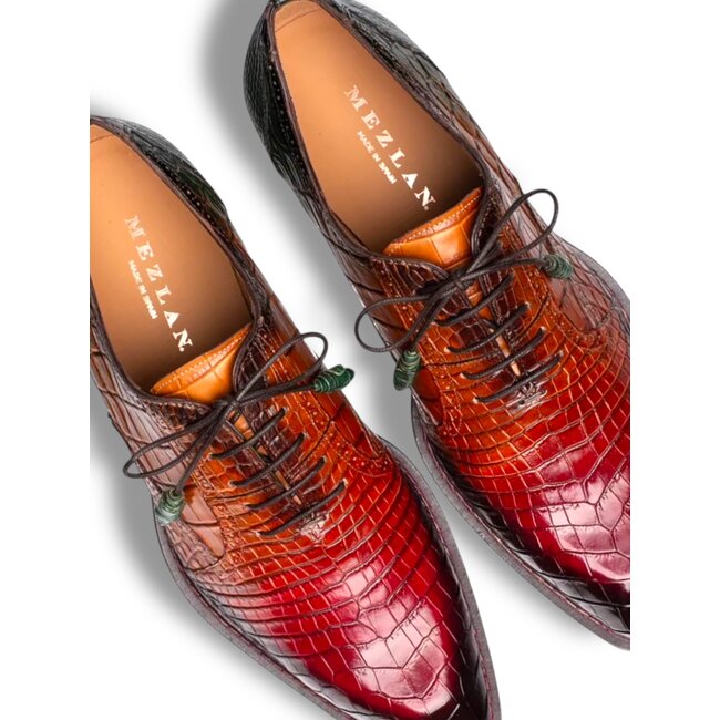Mezlan Marble Multi Tone Alligator Oxford