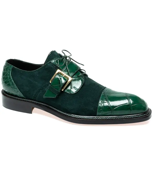 Mauri Mauri 1087/4 Alligator & Suede Cap Toe Buckle Derby