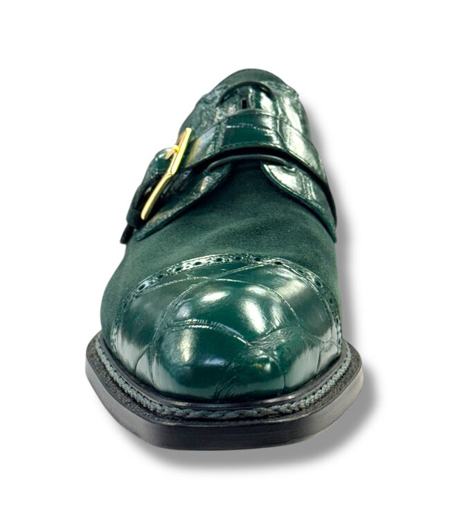 Mauri Mauri 1087/4 Alligator & Suede Cap Toe Buckle Derby