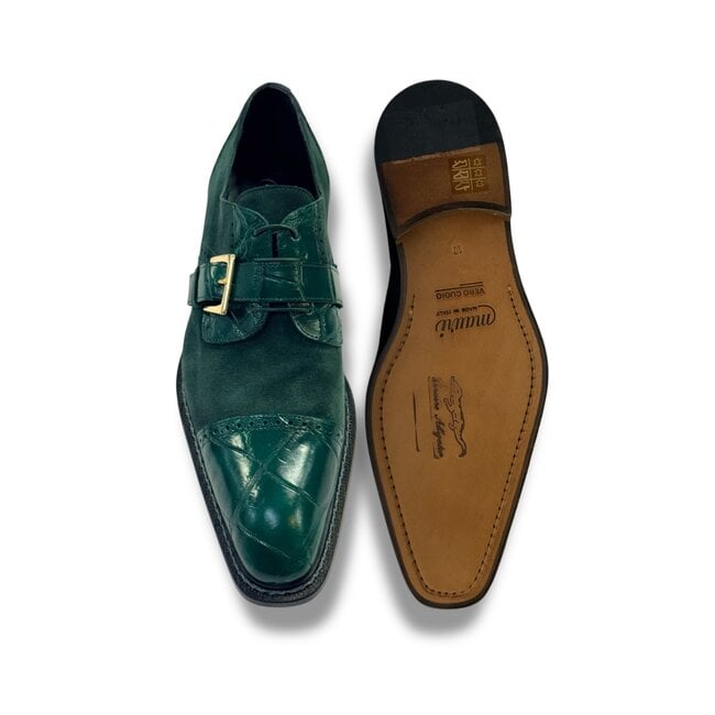 Mauri 1087/4 Alligator & Suede Cap Toe Buckle Derby
