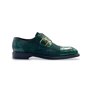 Mauri Mauri 1087/4 Alligator & Suede Cap Toe Buckle Derby