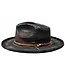 ORLEANS  WOOL FELT DISTRESSED FEDORA HAT WIDE PENCIL CURL