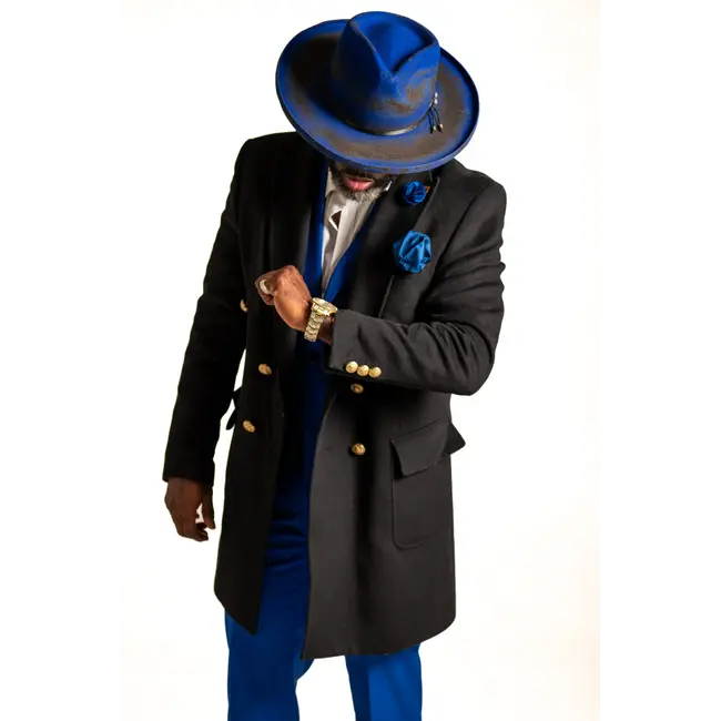 ORLEANS  WOOL FELT DISTRESSED FEDORA HAT WIDE PENCIL CURL