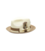 Bruno Capelo Belvedere Collection 2-Tone Straw Fedora Hat Snap Brim