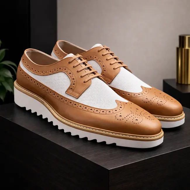 Giovanni Giovanni 'Tone' Men’s Wingtip Leather Oxford Dress Shoe