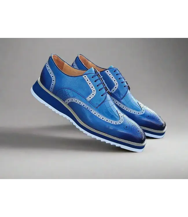Carrucci Carrucci Lace-up Leather Derby Shoes Wing-Tip