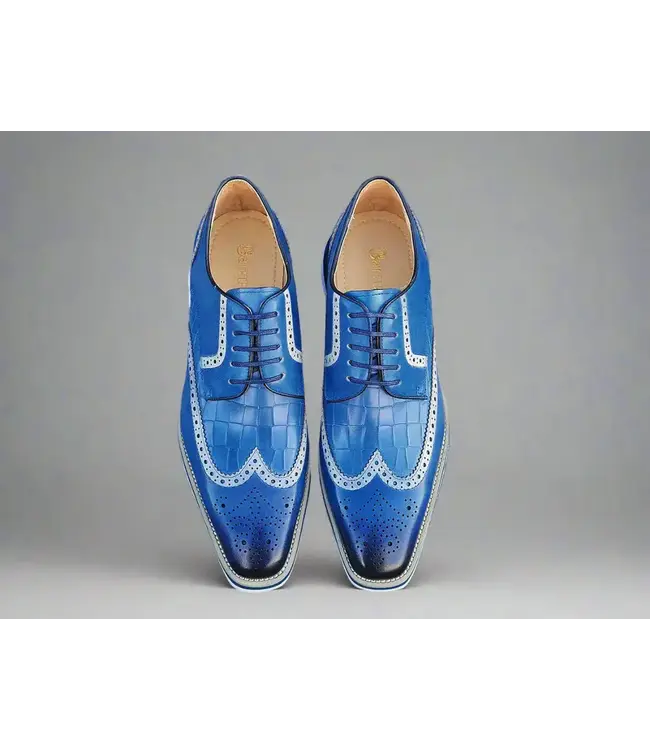 Carrucci Carrucci Lace-up Leather Derby Shoes Wing-Tip