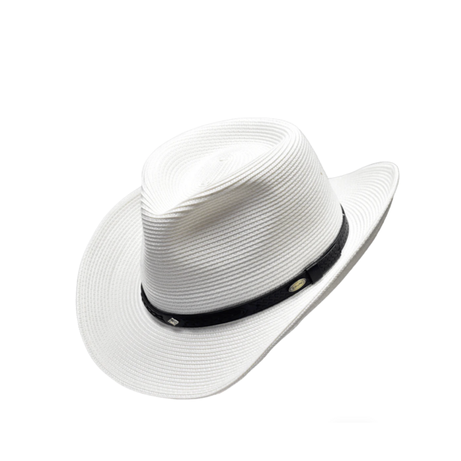 NASHVILLE STRAW  HAT CURLED BRIM TELESCOPE CROWN