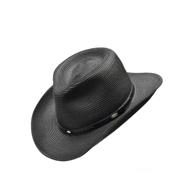 NASHVILLE STRAW  HAT CURLED BRIM TELESCOPE CROWN