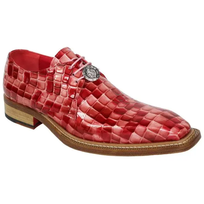 Emilio Franco Santo Men's Shoes Red Multi Patent Leather Croc Print Oxford