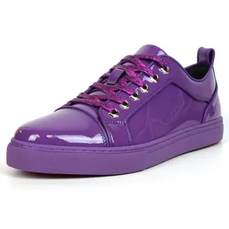 FI-2415-2  Patent Leather Lace up Low Cut Sneaker