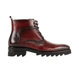 Giovanni Giovanni - Textured Leather Lace-Up Boots