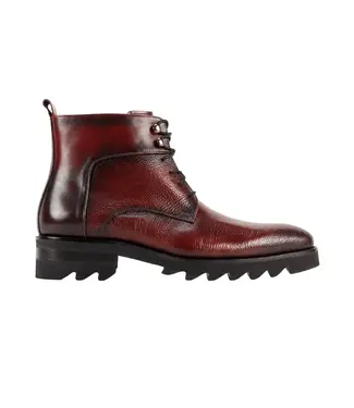 Giovanni Giovanni - Textured Leather Lace-Up Boots