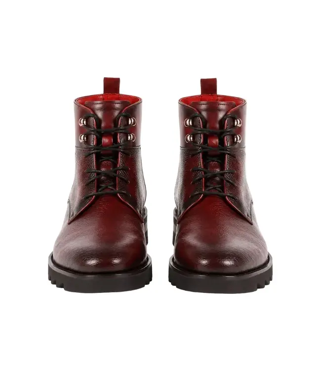 Giovanni Giovanni - Textured Leather Lace-Up Boots